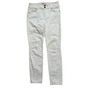 Cabi Jean Sz 4 White Cinch Skinny Denim